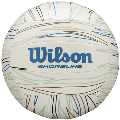Мяч вол. WILSON Shoreline Eco Volleyball, WV4007001XB, р.5, 18п, синт.кожа PVC, маш.сш, бело-синий